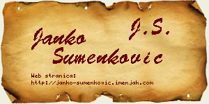 Janko Šumenković vizit kartica